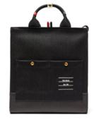 Matchesfashion.com Thom Browne - Leather Trimmed Wool Twill Tote Bag - Mens - Grey