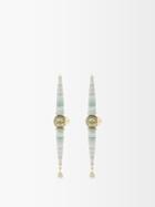 Daniela Villegas - Pegasus Diamond, Tourmaline & 18kt Gold Earrings - Womens - Blue Multi