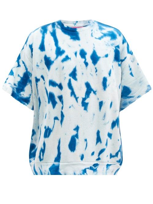 Mens Rtw The Elder Statesman - Tie-dyed Cotton-blend Jersey T-shirt - Mens - Navy White