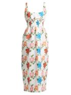 Emilia Wickstead Giovanna Floral-print Shirred Cloqu Dress