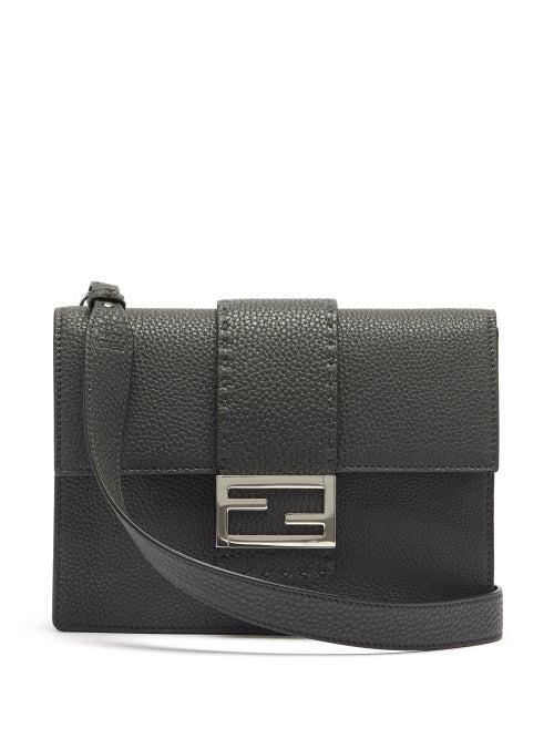 Mens Bags Fendi - Flat Baguette Leather Cross-body Bag - Mens - Black