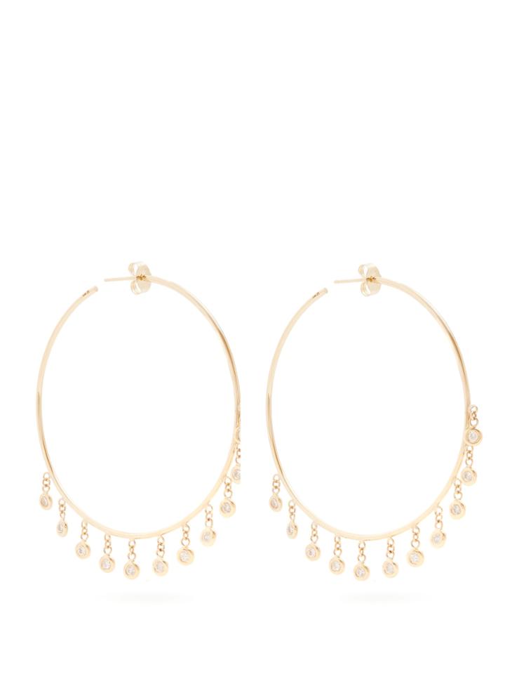 Jacquie Aiche Fair Trade Diamond & Yellow-gold Hoop Earrings