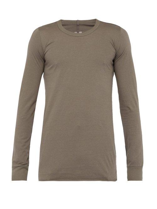Matchesfashion.com Rick Owens - Long Sleeved Cotton Jersey T Shirt - Mens - Grey