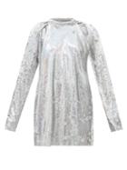 Matty Bovan - Sequinned Hooded Sweatshirt - Womens - Silver
