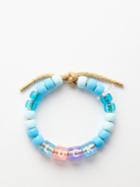Lauren Rubinski - Luck Bead And Lurex Bracelet - Womens - Blue Multi