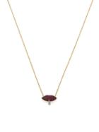 Matchesfashion.com Delfina Delettrez - Pierced Lips 18kt Gold & Ruby Necklace - Womens - Yellow Gold