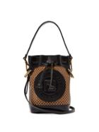 Matchesfashion.com Fendi - Mon Tresor Mini Ff Perforated Leather Bucket Bag - Womens - Tan Multi
