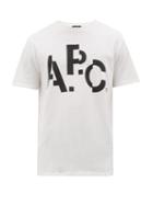 Matchesfashion.com A.p.c. - Decale Logo Print Cotton T Shirt - Mens - White