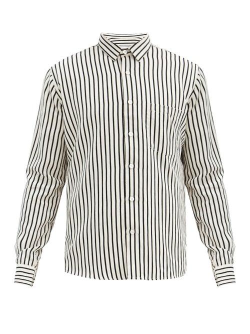 Matchesfashion.com Ami - Striped Twill Shirt - Mens - Cream Multi