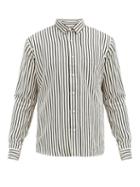 Matchesfashion.com Ami - Striped Twill Shirt - Mens - Cream Multi