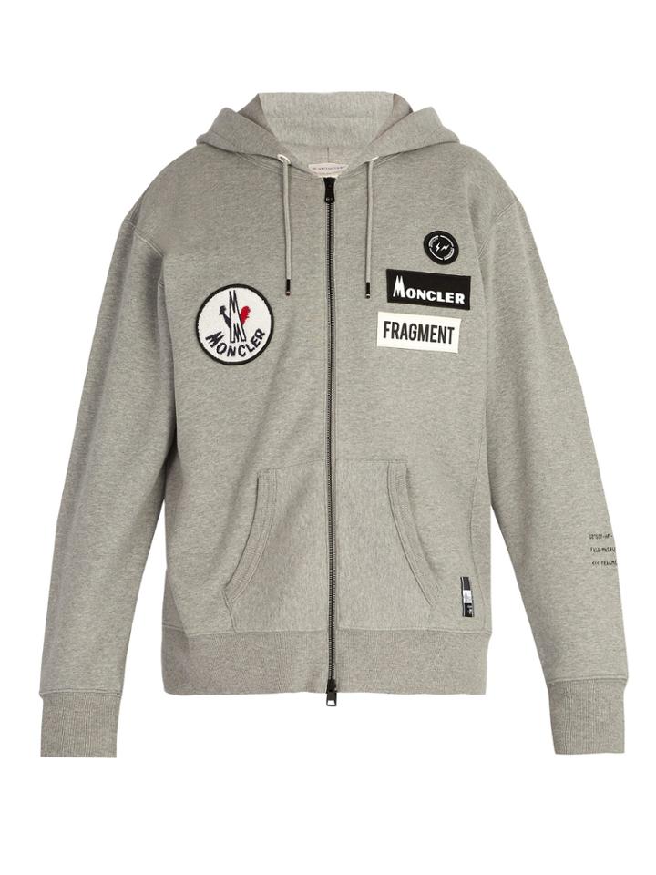 7 Moncler Fragment Logo-appliqu Hooded Cotton Sweatshirt