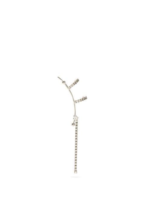 Matchesfashion.com Delfina Delettrez - Ace Diamond & 18kt White Gold Ear Cuff - Womens - Crystal