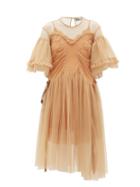 Matchesfashion.com Preen By Thornton Bregazzi - Petra Ruffled Tulle Dress - Womens - Beige