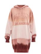 Radarte - Logo-print Ombr Cotton-jersey Hooded Dress - Womens - Pink