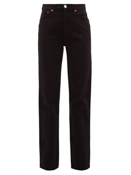 Matchesfashion.com Re/done Originals - High Rise Straight Leg Jeans - Womens - Black