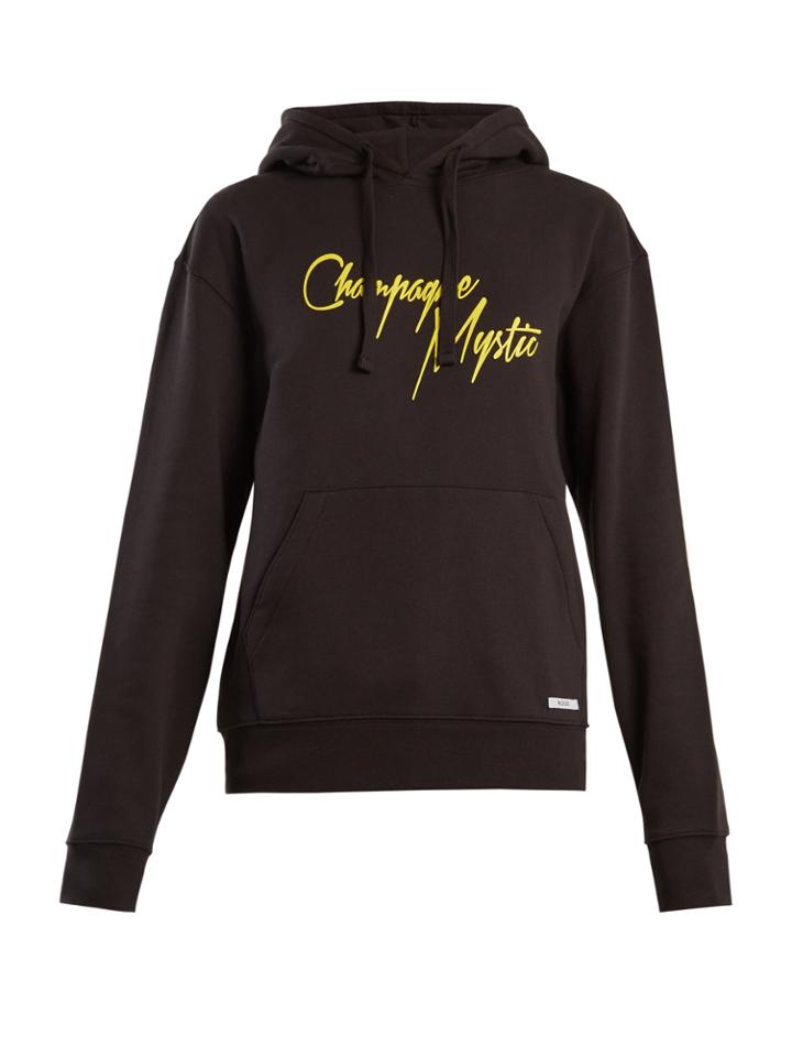 Blouse Champagne Mystic-print Cotton Hooded Sweatshirt