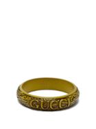 Matchesfashion.com Gucci - Logo And Snake Carved Resin Bangle - Womens - Green