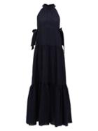 Matchesfashion.com Marysia - Molluscs Seersucker-cotton Maxi Dress - Womens - Dark Blue