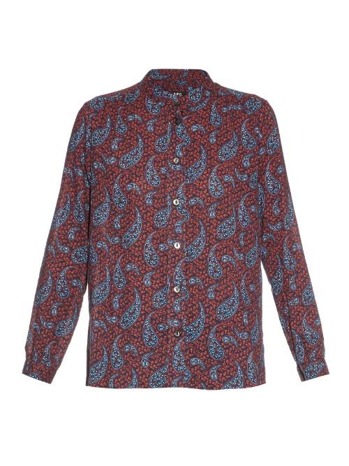 A.p.c. Rebecca Paisley-print Cotton Blouse