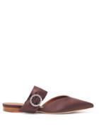 Matchesfashion.com Malone Souliers - Maite Crystal Buckle Satin Mules - Womens - Dark Brown