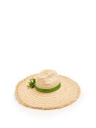 Miu Miu Leather-embellished Straw Hat
