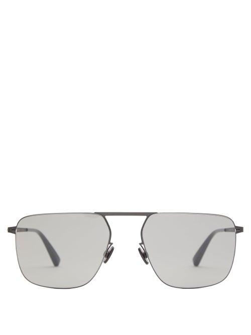 Matchesfashion.com Mykita - Masao Aviator Metal Sunglasses - Mens - Black