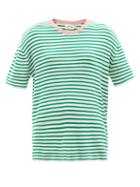 The Upside - Tropez Lyla Striped Organic-cotton T-shirt - Womens - Green Stripe