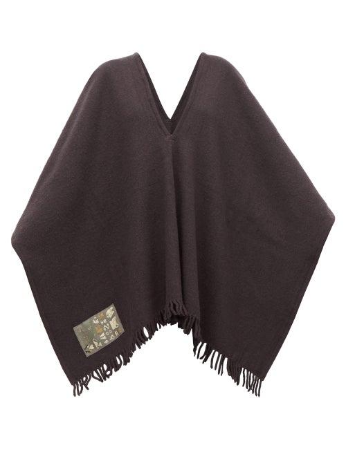 Matchesfashion.com Albus Lumen - Fringed Merino-wool Poncho - Womens - Black