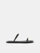 Brunello Cucinelli - Monili-embellished Leather Slides - Womens - Black