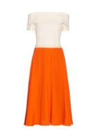 Emilio De La Morena Tasman Contrast-panel Off-the-shoulder Dress