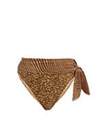 Matchesfashion.com Zimmermann - Empire Sash-waist Leopard-print Bikini Briefs - Womens - Leopard