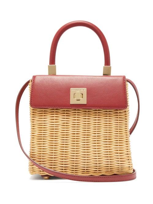 Matchesfashion.com Sparrows Weave - The Classic Wicker And Leather Top-handle Bag - Womens - Red
