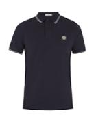 Stone Island Striped-edge Cotton-blend Polo Shirt