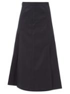 Matchesfashion.com Giuliva Heritage Collection - The Verena High Rise Pleated Wool Twill Skirt - Womens - Navy