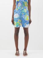 Emporio Sirenuse - Beatrice Caliph's Dream-print Cotton-canvas Shorts - Womens - Blue Print