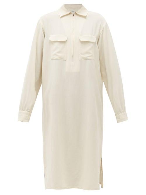 Matchesfashion.com Lemaire - Zipped Muslin Shirt Dress - Womens - Ivory