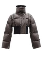 Givenchy - High-neck Quilted Leather Down Jacket - Womens - Brown