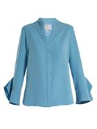 Dovima Paris Lily Fluted-cuff Crepe-cady Blouse
