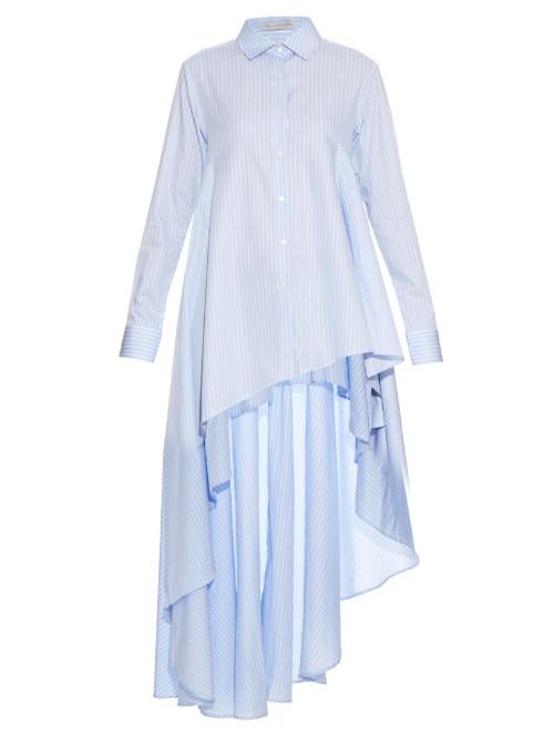 Palmer/harding Asymmetric Step-hem Cotton-poplin Shirt