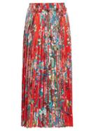 Matchesfashion.com Golden Goose - Midori Floral Print Midi Skirt - Womens - Red Multi