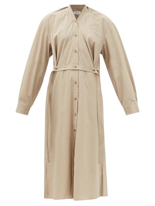 Lemaire - Cotton-poplin Shirt Dress - Womens - Khaki