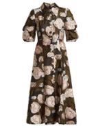 Matchesfashion.com Erdem - Gisella Peony Fil Coup Organza Dress - Womens - Black Pink