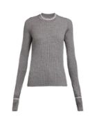 Matchesfashion.com Maison Margiela - Extra Long Sleeved Rib Knit Wool Blend Sweater - Womens - Grey