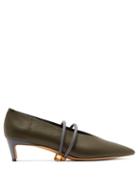 Matchesfashion.com Gray Matters - Piega Anklet Leather Pumps - Womens - Khaki