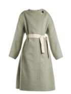 Matchesfashion.com Isabel Marant - Fargo Oversized Tie Waist Wool Blend Coat - Womens - Light Green