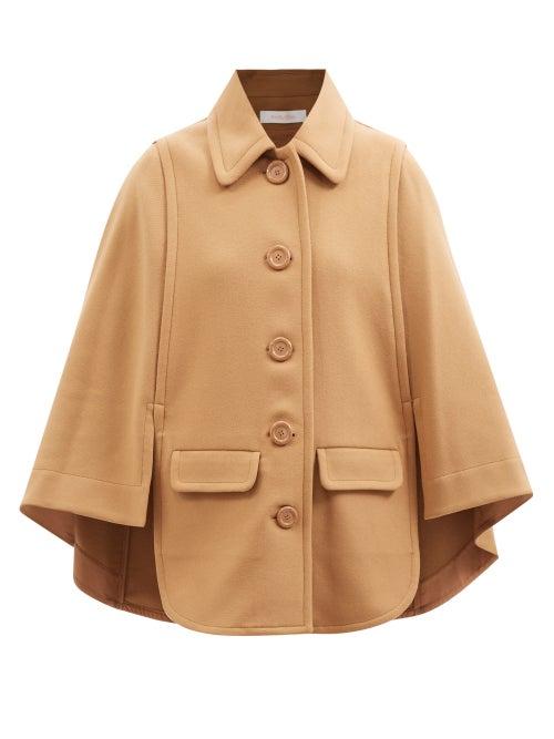 See By Chlo - Wool-blend Felt Cape Coat - Womens - Camel