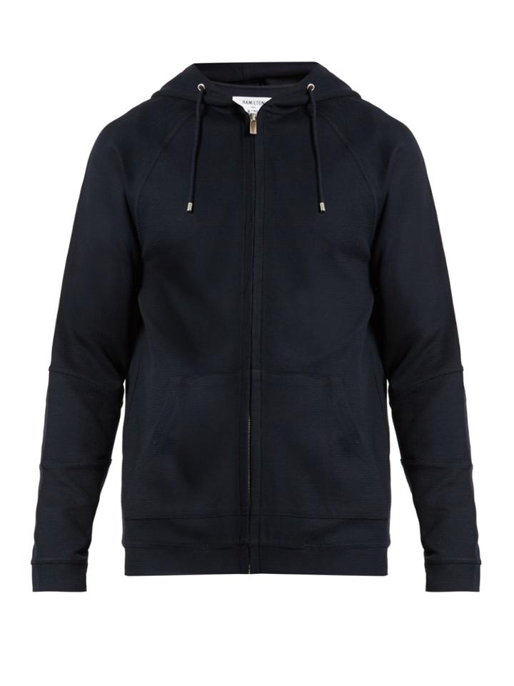 Hamilton And Hare Zip-through Hooded Cotton-blend Sweatshirt