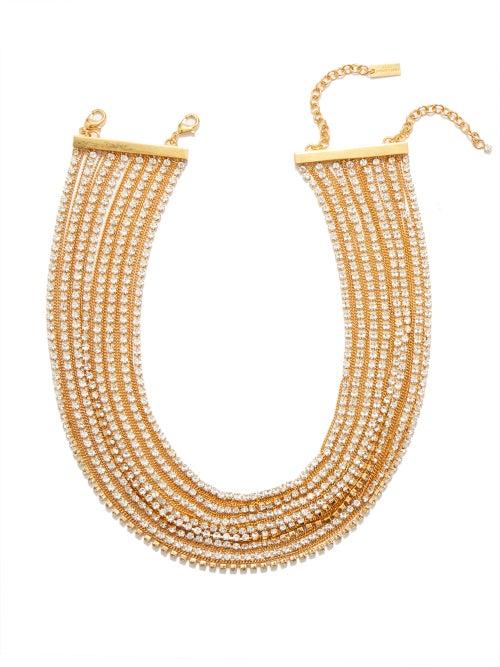 Saint Laurent - Layered Crystal Necklace - Womens - Crystal