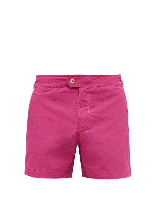 Mens Beachwear Tom Ford - Buckled-side Swim Shorts - Mens - Pink