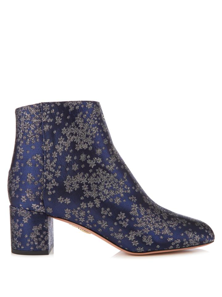 Aquazzura Brooklyn Stardust-jacquard Ankle Boots